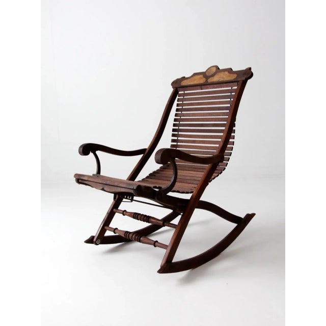 Victorian Antique Victorian Eastlake Adjustable Rocking Chair For Sale - Image 3 of 13