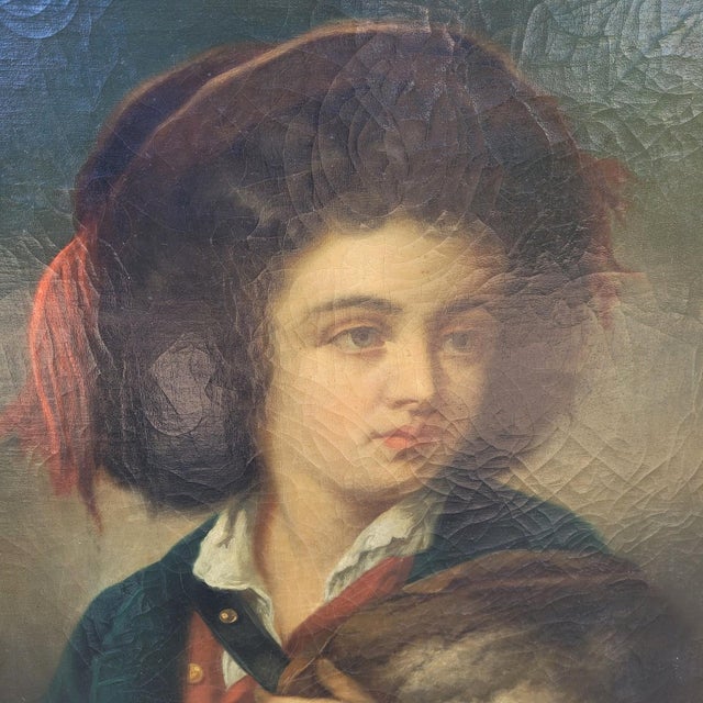 Vincenzo Caprile, Portrait of a Neapolitan Couple, 1800s, Paint, Framed, Set of 2 For Sale - Image 14 of 18