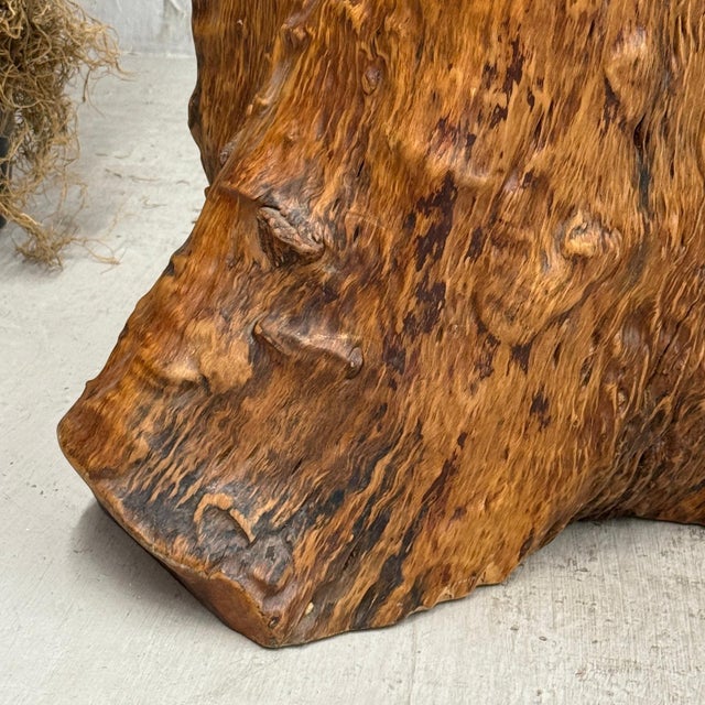 Large Reclaimed Free-Form Tree Trunk Side Pedestal Table For Sale - Image 9 of 9