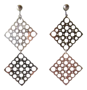 Lisa Vitali Sterling Silver Finnish Modernist Pitsi Dangling Earrings