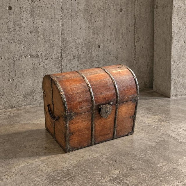Antique Military Campaign Brass Bound Wooden Wine Bottle Chest For Sale - Image 4 of 6