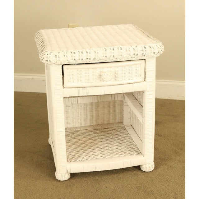 Vintage White Wicker Nightstand Chairish