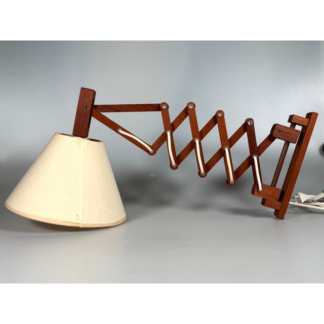 1960s/70s Wall Lamp, Scissor Lamp, Teak, Denmark, Danish Design Item: Wall Lamp Manufacturer: Unknown Condition: Good -...