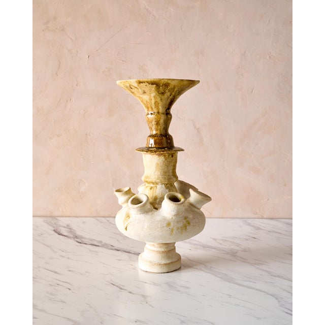 Rustic European Handmade Mediterranean "Fig Vase 7" Glazed Stoneware by Canoa Lab for TRNK From Deriva Y Trampa Series For Sale - Image 3 of 10