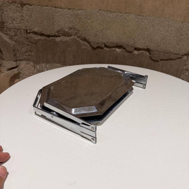 Chase Art Deco Chrome Triple-Tier Folding Snack Tray Fb Plated For Sale - Image 9 of 13