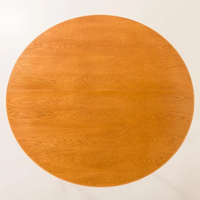 Mid-Century Danish Round Oak Table, 1960s For Sale - Image 11 of 12