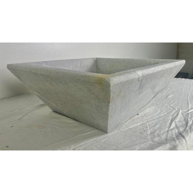 Mid 20th Century Italian Marble Sink in Square Organic Modern Style For Sale In Los Angeles - Image 6 of 13