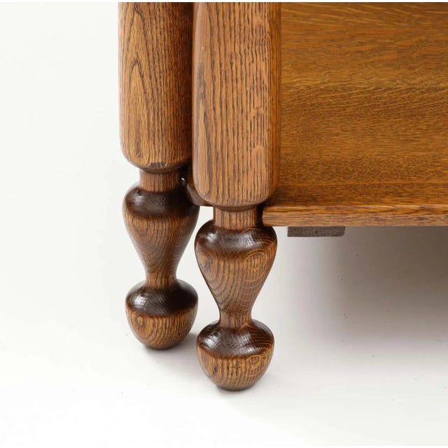 1940's French Two Tier Large Oak Side Table For Sale - Image 11 of 13