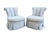 Century Furniture Vintage Century Furniture Channel Back Newly Upholstered Blue Scalamandre Fabric Slipper Chairs - A Pair For Sale - Image 4 of 7