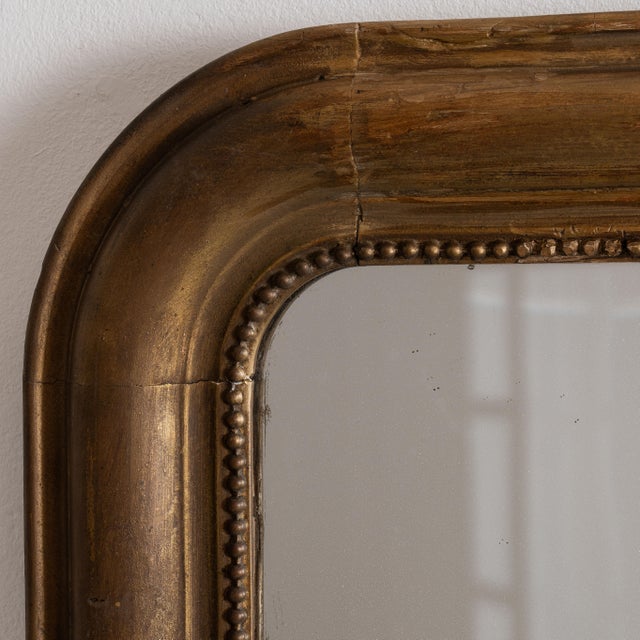 French 1880s French Gold Louis Philippe Giltwood Mirror For Sale - Image 3 of 15