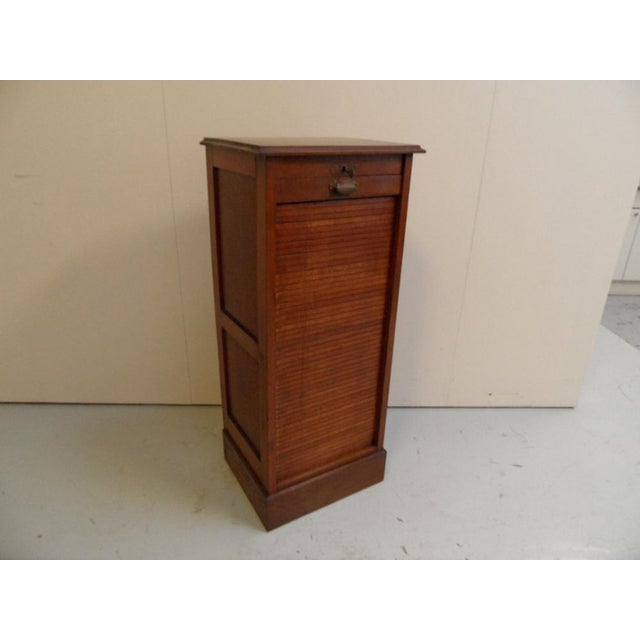 Antique Filing Cabinet with Roller Shutter, 1890s For Sale - Image 4 of 10