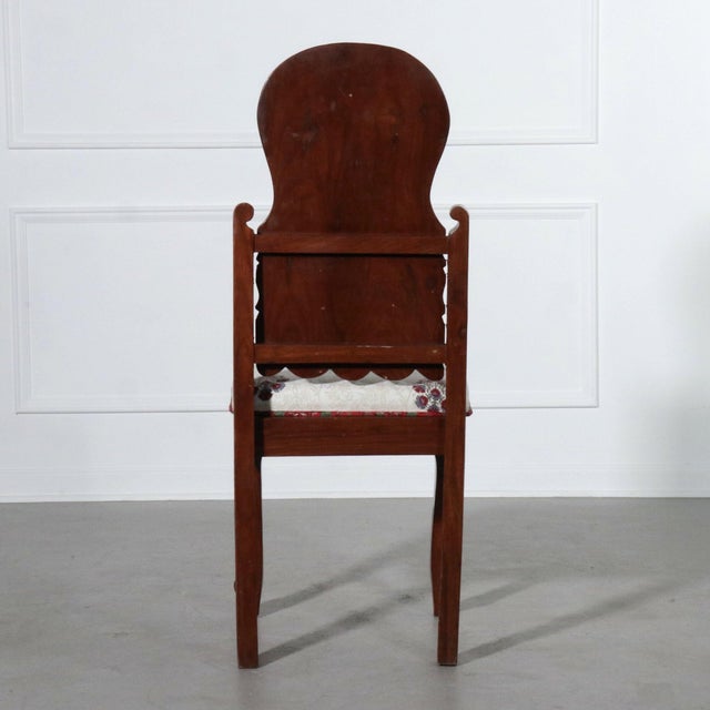 Anglo-Indian Carved Inlaid Rosewood Block Print Side Chairs - Set of 4 For Sale In Tampa - Image 6 of 10