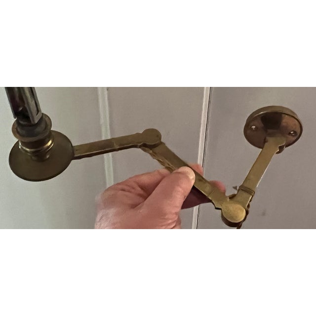 1930s Brass Swing Arm Library Wall Light Sconce Lamp For Sale - Image 5 of 17
