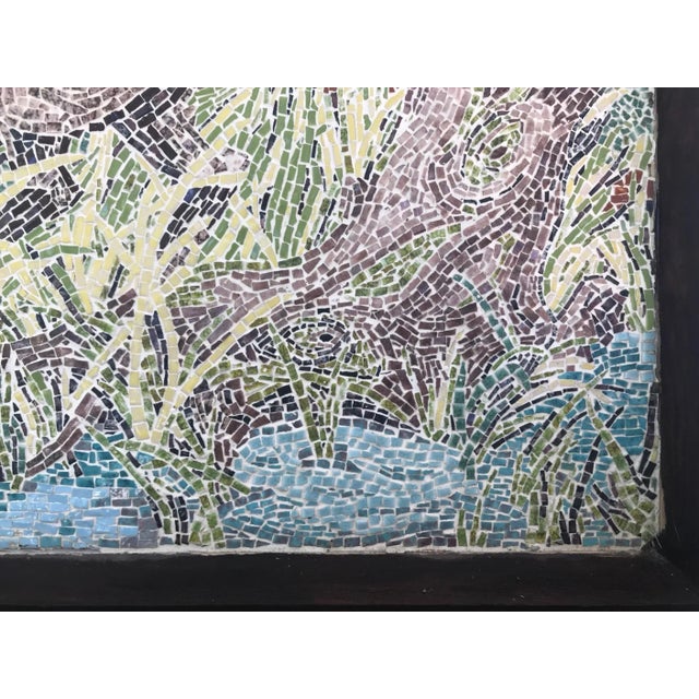 American 1950s Large American Alaskan Landscape Features Moose Micromosaic Panel For Sale - Image 3 of 12