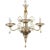 Mid Century Neo-Rococo Golden Amber Murano Chandelier For Sale