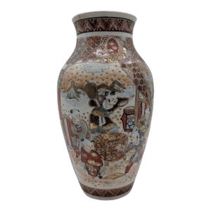 Antique Japanese Satsuma Vase With Figural Panels and Raijin Thunder God, Meiji Period, Circa 1880–1900