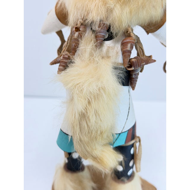 White Vtge. Darlene John Navajo White Buffalo Kachina Doll, Ganado Arizona, 13" Tall For Sale - Image 8 of 10
