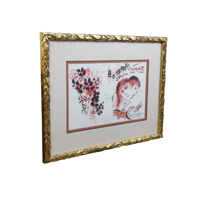 Illustration 1980 Marc Chagall Signed Lithographe III Lithograph Book Cover Poster 31" For Sale - Image 3 of 12