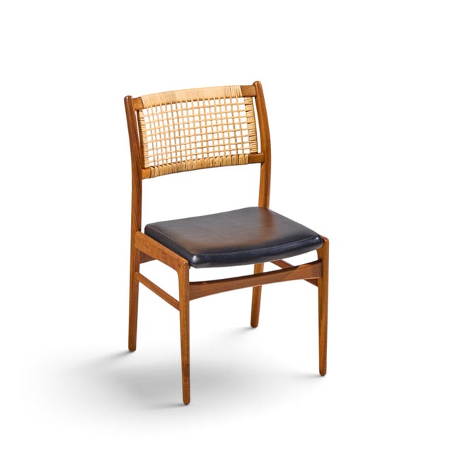 Sylve Stenquist for Dux Mid Century Teak and Cane Dining Chairs - Set of 6 For Sale - Image 10 of 10