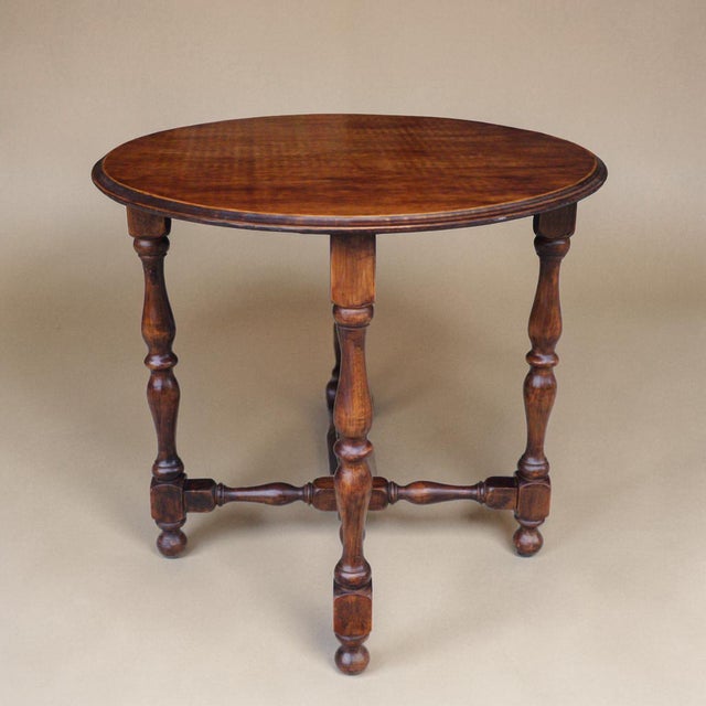 Early 20th Century Dutch Colonial Revival Oak Occasional Table For Sale - Image 4 of 7