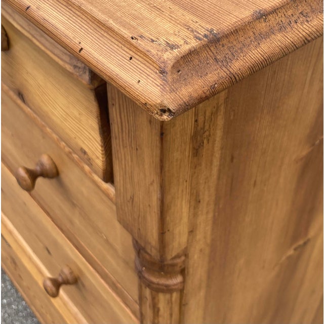 Wood Pine Louis-Philippe Style Chest of Four Drawers For Sale - Image 7 of 16