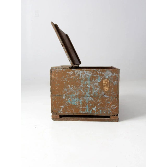 Vintage Rustic Wooden Box For Sale - Image 11 of 12
