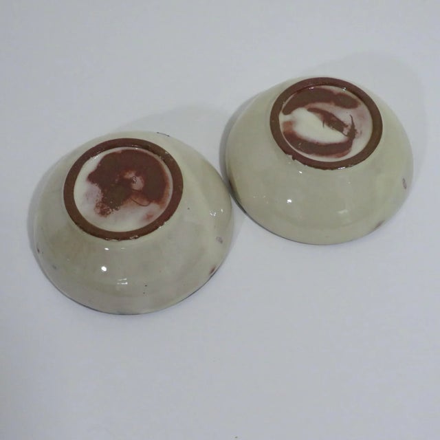 Late 20th Century Boho Chic Small Pottery Bowls, a Pair For Sale - Image 5 of 6