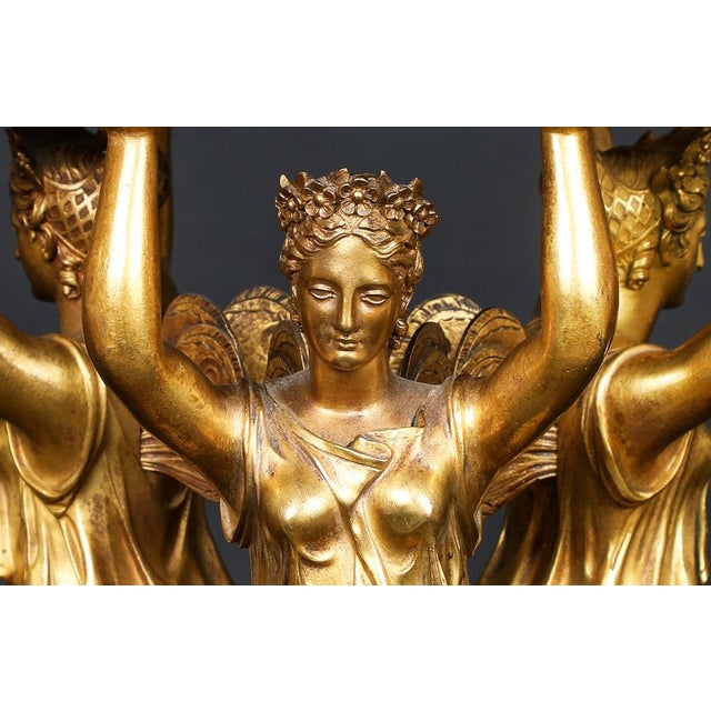 Antique Gilded Bronze Centerpiece Empire, France, 1825 For Sale - Image 15 of 18