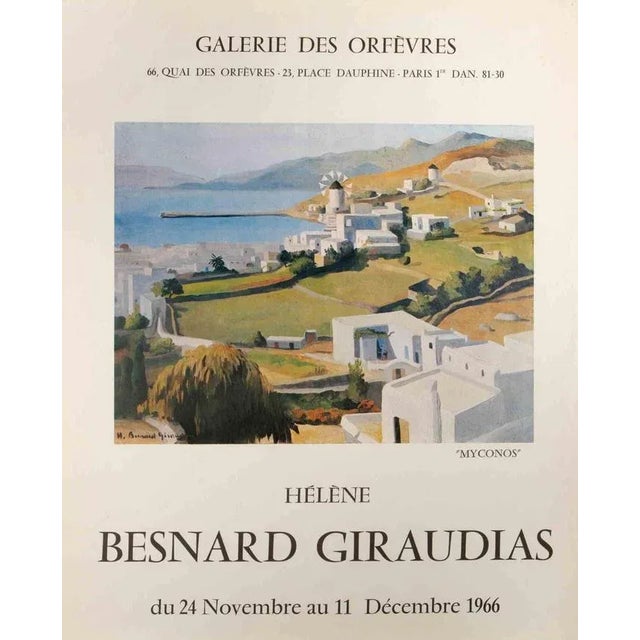 Hélène Besnard-Giraudias is a vintage Poster realized for the exhibition of Hélène Besnard-Giraudias in 1966. In Paris...