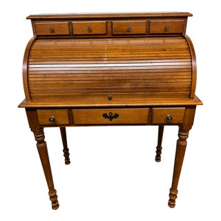 Vintage Tell City Chair Co. Young Republic Petite Roll Top Secretary For Sale