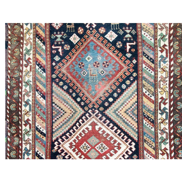 Navy Blue Early 20th Century Persian Qashqai Runner For Sale - Image 8 of 16