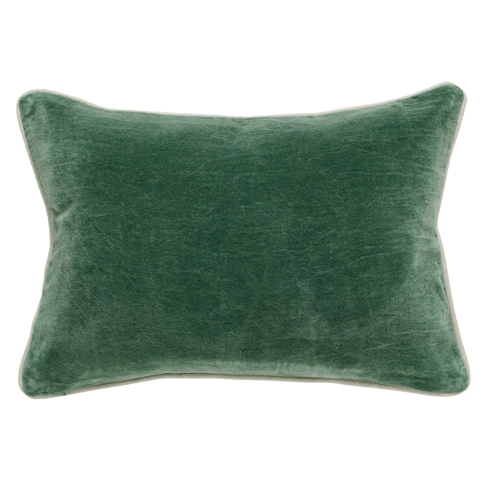 Traditional Classic Home Green Velvet Bolster Pillow Chairish