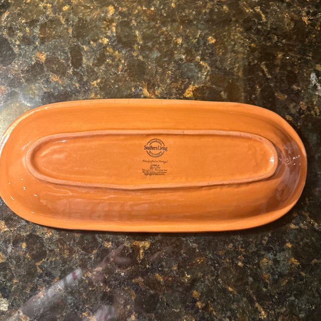 Vintage Southern Living Ceramic Serving Tray Handcrafted in Portugal For Sale - Image 4 of 6