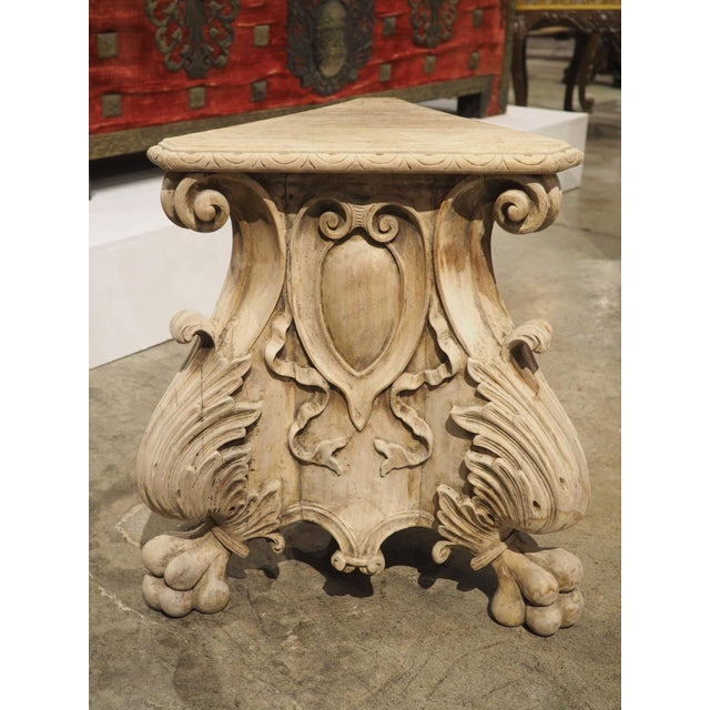 Pair of Low Antique Italian Baroque Style Walnut Tripodal Pedestals, Late 1800s For Sale - Image 15 of 18