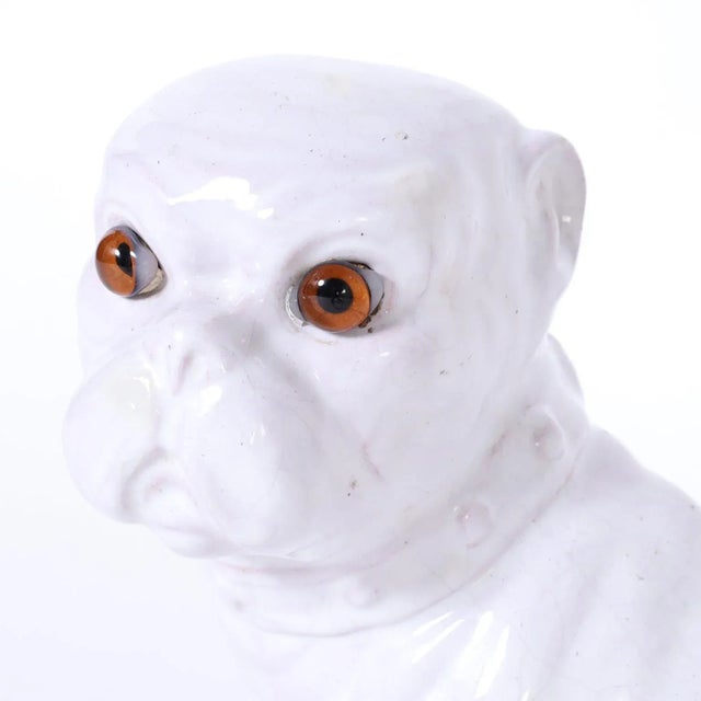 Mid 20th Century Mid-Century Italian Glazed Terra Earthenware French Bulldog For Sale - Image 5 of 7