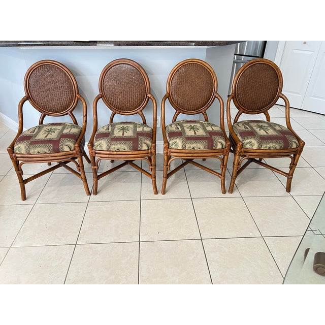 Vintage Palm Tree Pedestal Glass Top Dining Table For Sale - Image 12 of 12