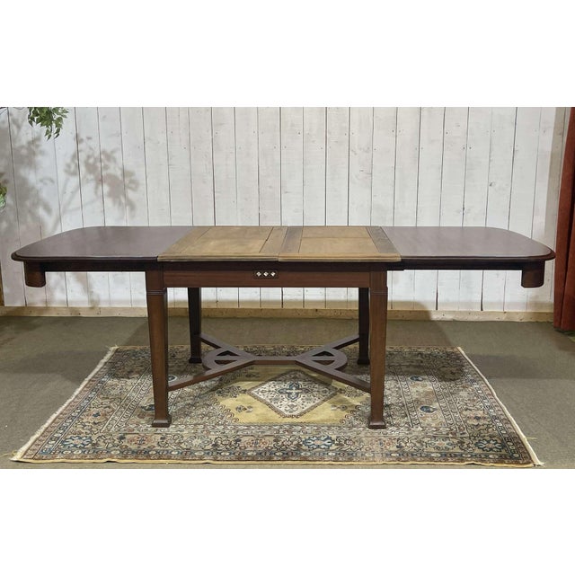Art Nouveau Mahogany Dining Table in the style of Gustave Serrurier Bovy For Sale - Image 11 of 18