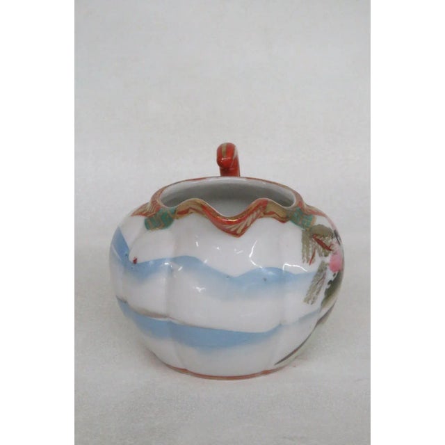 Ceramic Takito Japanese Geisha Hand Painted Porcelain Creamer and Sugar Bowl Set For Sale - Image 7 of 13