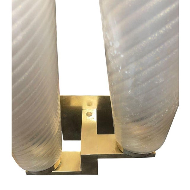 Gold 1990's Limited Edition Murano Glass and Brass Sconces - Set of Four For Sale - Image 8 of 10