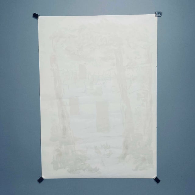 1960s Artist's Proof Abstract Forest Landscape with Country Life Scene Signed and Numbered Print For Sale - Image 12 of 12