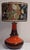 Brown Vintage German Table Lamp with Orange-Brown Ceramic Base and Fabric Shade, 1970s For Sale - Image 8 of 8