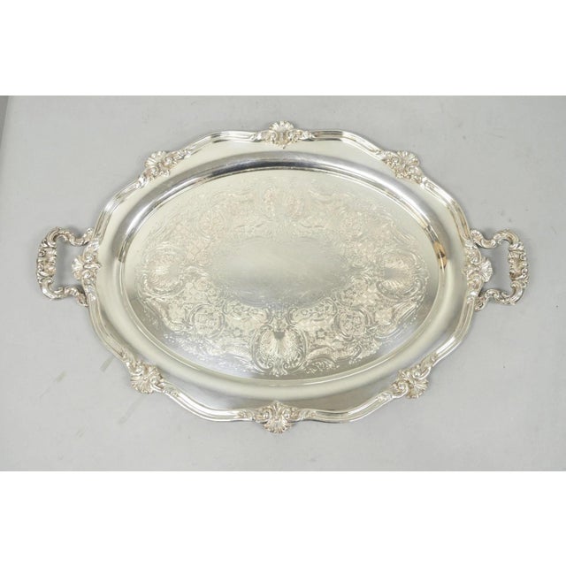 Vintage Reed & Barton 05600 Regent Victorian Silver Plated Serving Platter Tray For Sale - Image 13 of 13