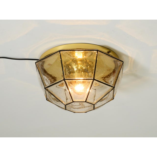 Vintage Glass Ceiling Lamp in Octagon Shape from Limburg, 1970s For Sale - Image 10 of 18