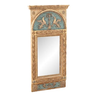 Early 19th Century Swedish Gold Gilt Trumeau Mirror For Sale