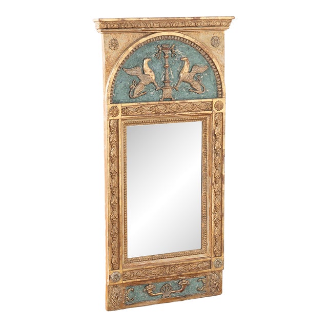 Early 19th Century Swedish Gold Gilt Trumeau Mirror For Sale