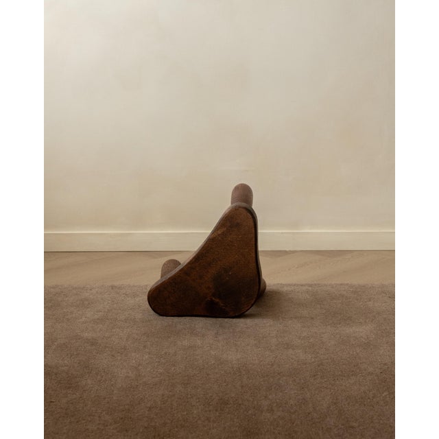 French Brutalist Wooden Tripod Stool in Oak, 1950s For Sale - Image 6 of 8