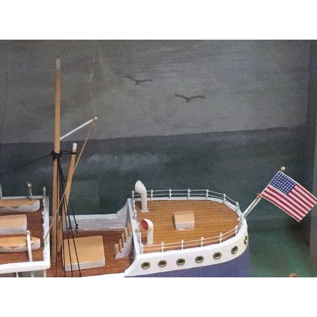 Vintage Named Ship Model in Case Aconcagua Later Khedive Ismail Sunk Wwii For Sale - Image 10 of 12