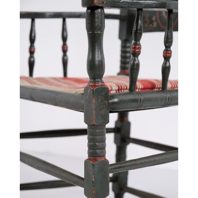 Antique Norwegian Folk Painted Chair, 1872 For Sale - Image 9 of 12