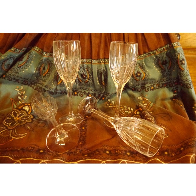 Late 20th Century Vintage Uptown Mikasa Clear Crystal Wine Glasses- Set of 4 For Sale - Image 5 of 12
