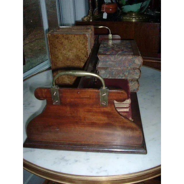 19th Century Georgian George III Mahogany Library Book Shelf Caddy for Partner's Desk For Sale - Image 4 of 8